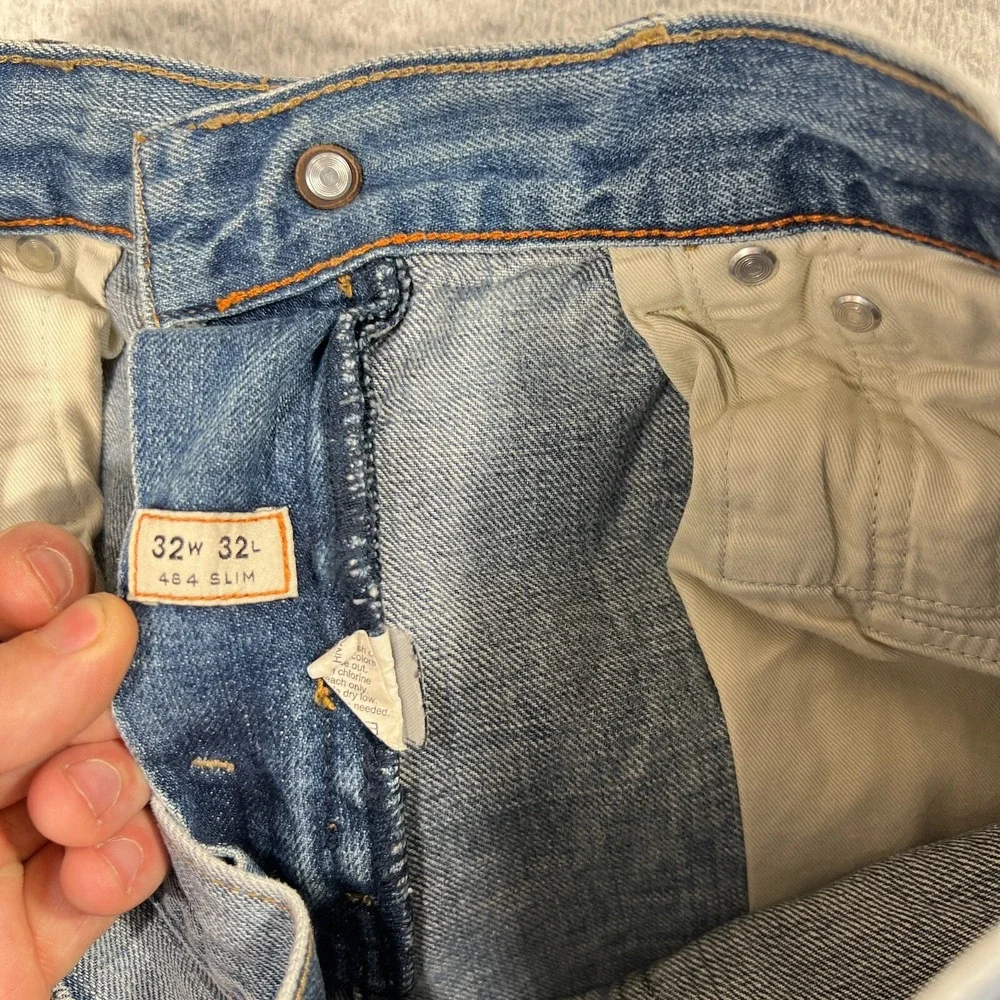 J. Crew Jeans Mens 484 Slim 32x32 (32x31.5) Straight 77388 Cotton Denim Light